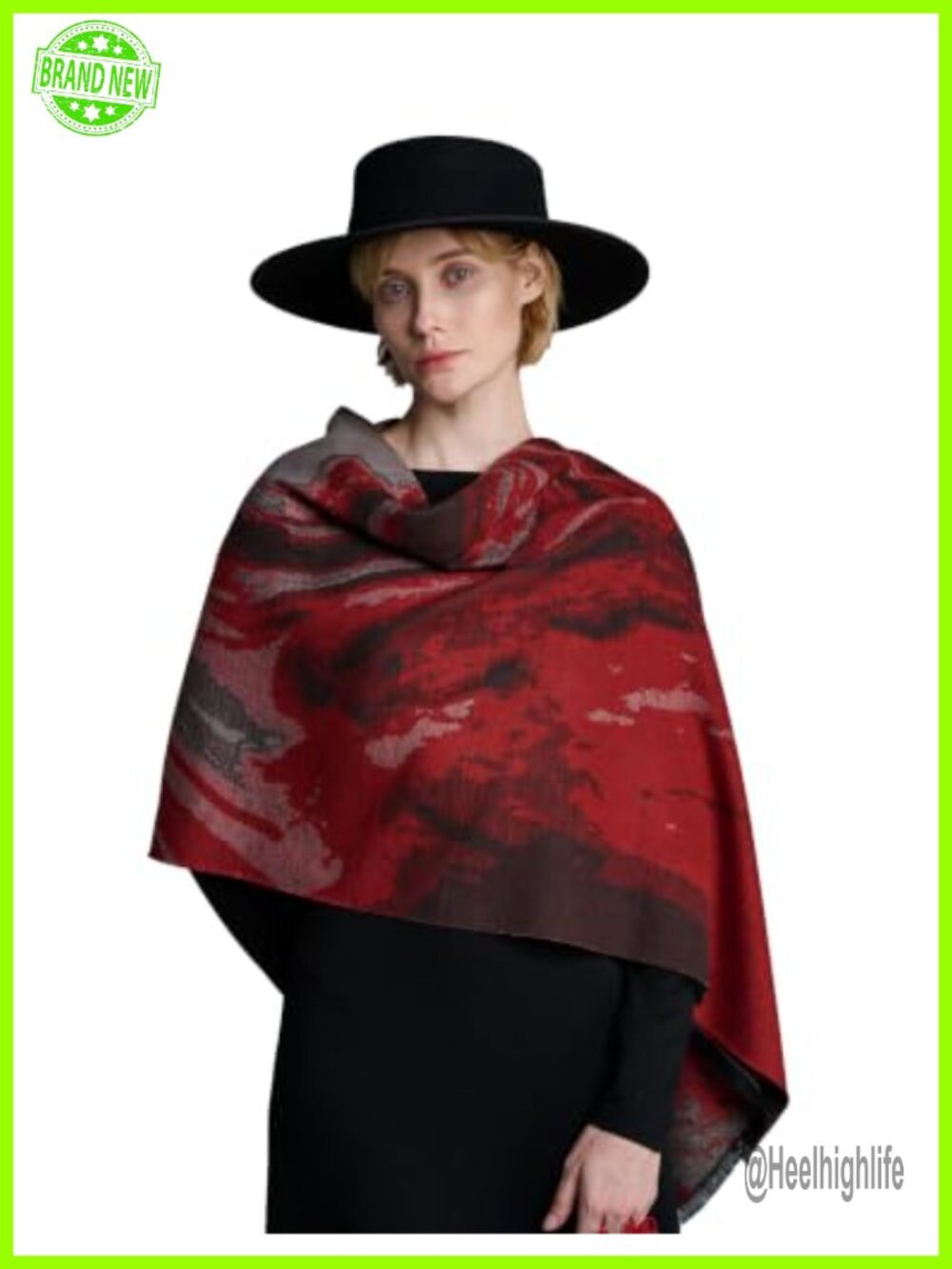 100% Mulberry Silk Wrap Scarf for Women Jacquard Tassel Shawl